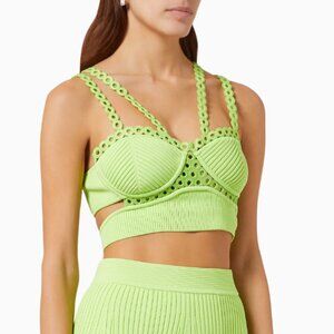 NWT SIMHKAI Liana Crochet Ring Bralette - Lime Green